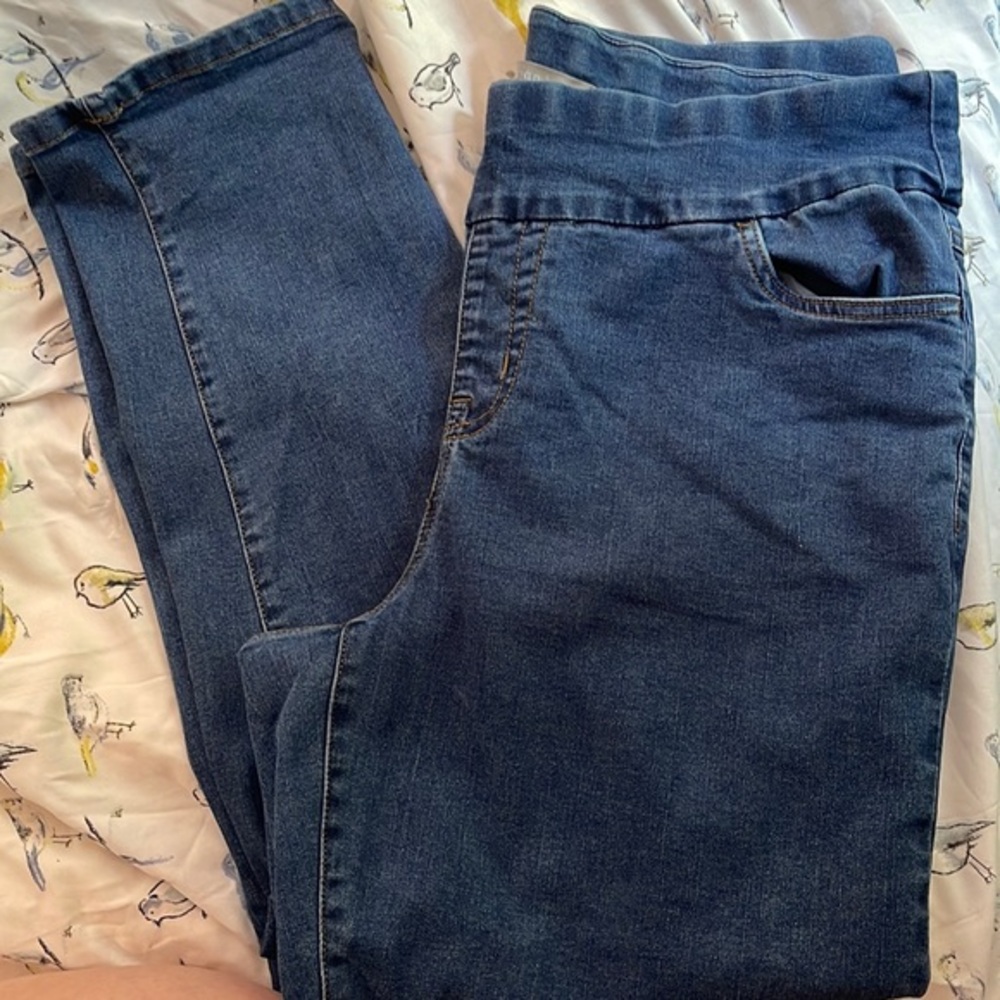 FLASH SALE $5 16 W petite Woman Within pull-on jeans. Stretchy!